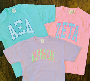 Varsity Bright Letters Tee- Sorority